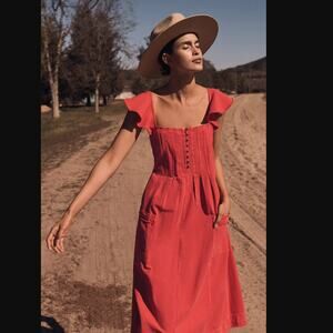 Anthropologie Pilcro Flutter Sleeve Midi Dress - New - Small Petite